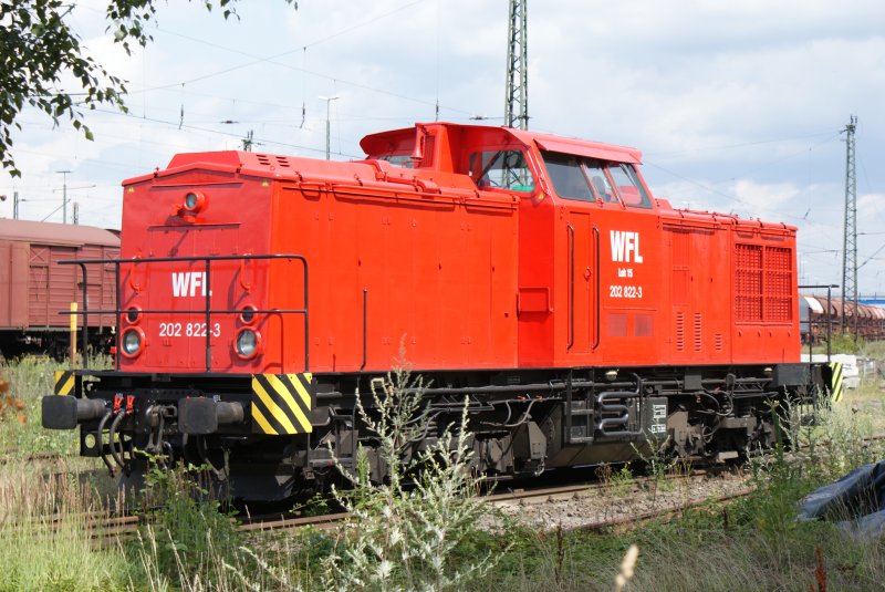 202 822-3 at the WFL was cold at Seelze 20.07.2009 Rbf. ceased.