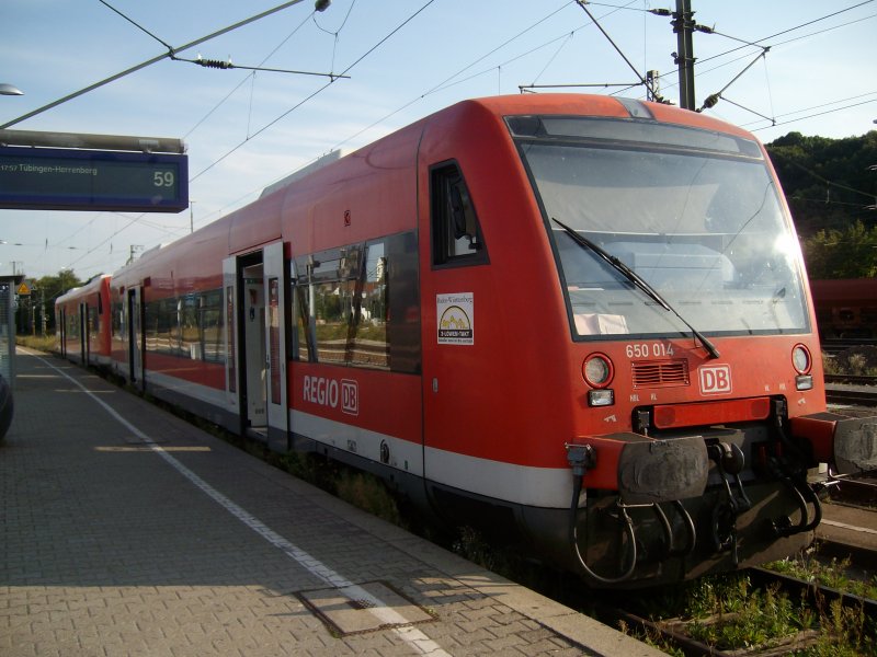 2xBR 650 mit RB Plochingen-Herrenberg am 07.09.2009 in Plochingen