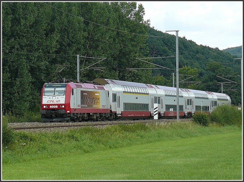 4008 heading the push-pull train near Erpeldange/Ettelbrck on August 8th, 2008.