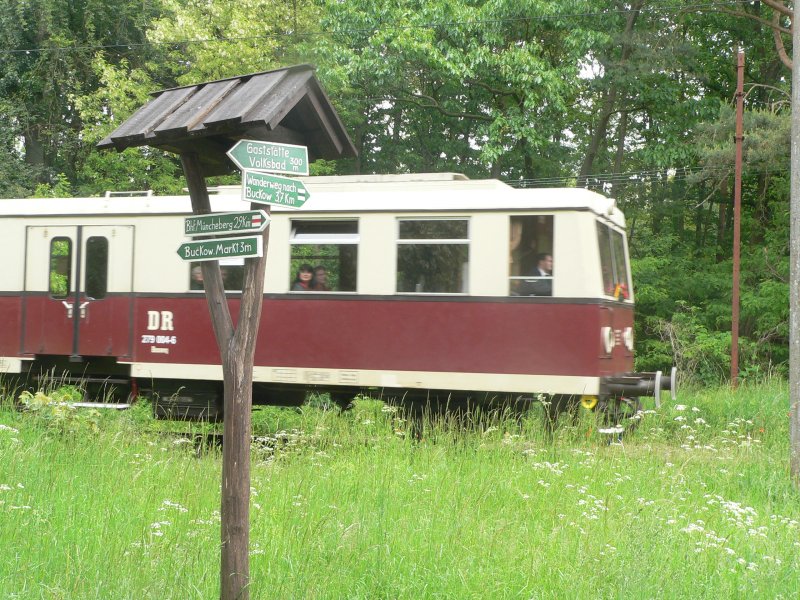 A Buckower Kleinbahn train near Waldsieversdorf. This area is ideal for hiking. 2007