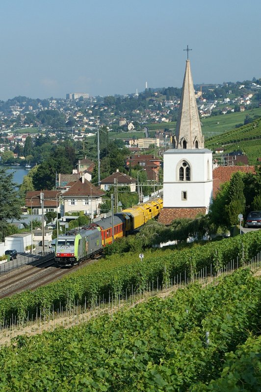 BLS Re 486 with a test-train by Villette (VD)
29.06.2009