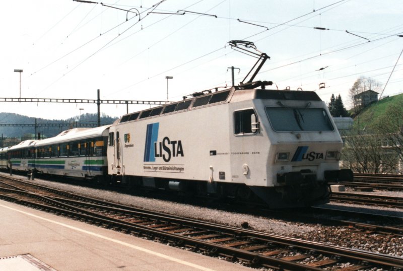 BT Re 4/4 IV 95   Degersheim  with  Voralpen Express  on July 2000 at Herisau. 
