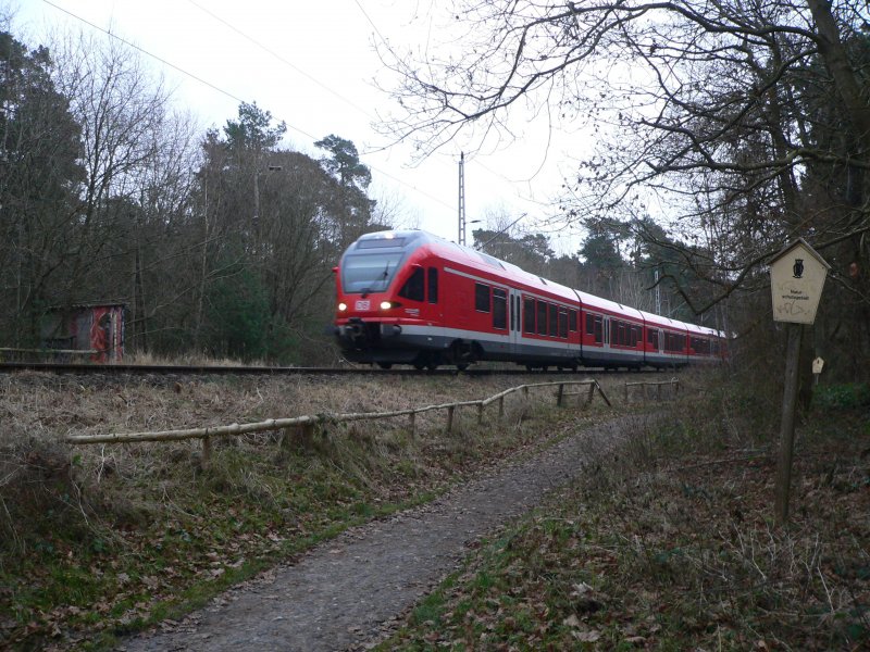Class 427 train between Prora and Lietzow. December 2007