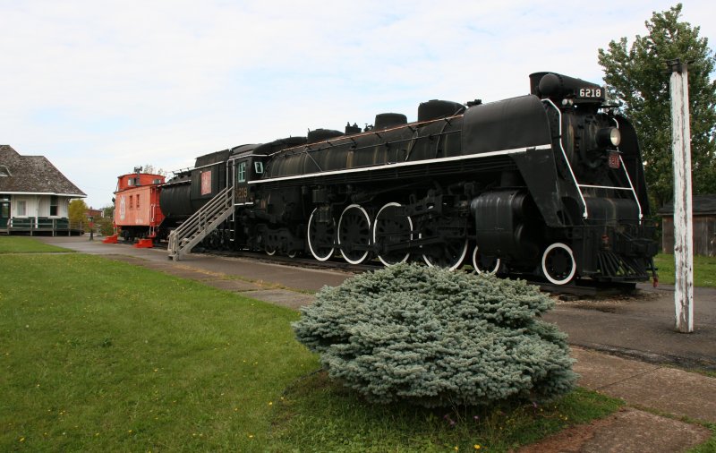 CN steam locomotive 4-8-4 6218 on 3.10.2009 at Fort Erie.