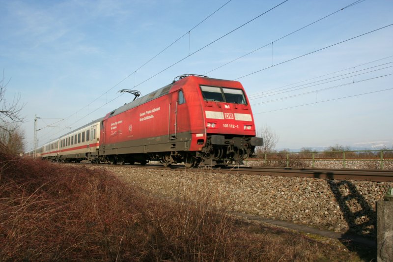 DB 101 112-1 with IC2100 on 25.02.2009 between Appenweier and Windschlg. 
