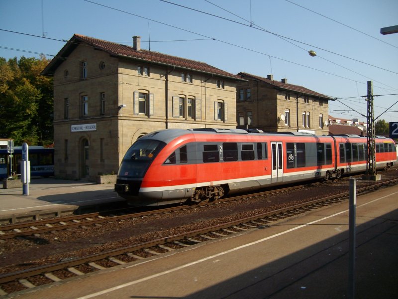 Desiro Baureihe 642 im Bahnhof Schwbisch Hall - Hessental am 10.09.2009