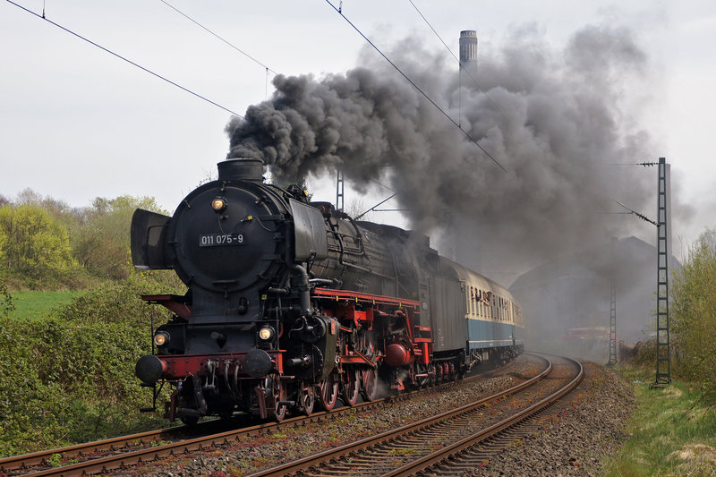 DR series 01.10 Locomotive 011 075-9 on April 19, 2015 in