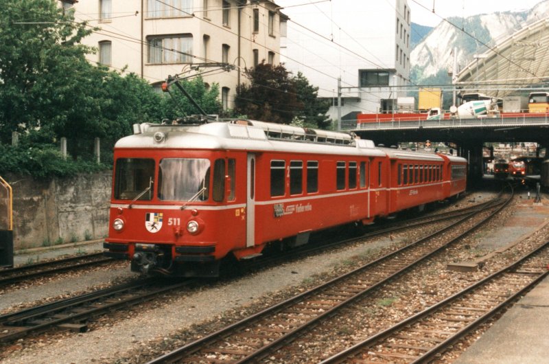 RhB Be 4/4 511 on 17.5.1999 at Chur.