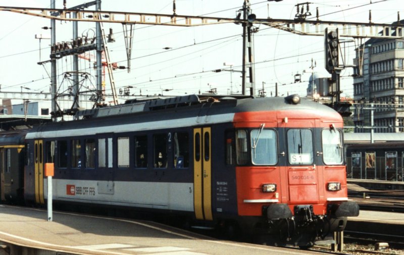 SBB RBe 4/4 (1436) 540 034-6 as S1 on 23.04.1994 at Zrich. 
