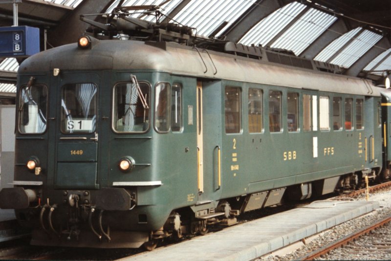 SBB RBe 4/4 1449 on 12.10.1992 at Zrich. 
