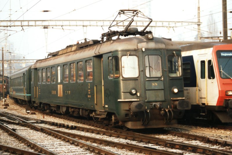 SBB RBe 4/4 1474 on 19.02.1994 at Bern.
