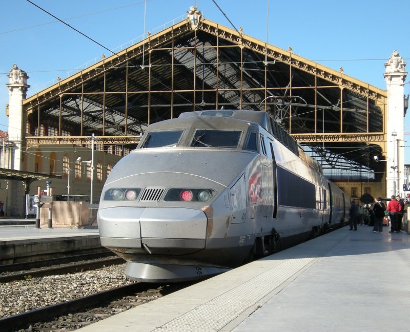 TGV in the beautiful St Charles Station in Marseille. 
18.04.2009