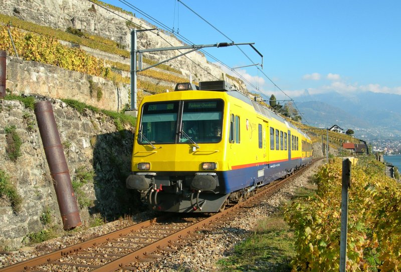 The Train des Vignes/Vineyard-Train betwen Vevey and Chexbres on the 19.10.2007