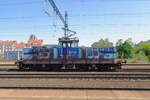 Side view on CD Cargo 111 020 at Praha-Liben on 12 June 2022.