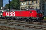 On 17 September 2019 ÖBB 1293 038 hauls an LGAG (empty automotive train) through Kufstein.