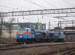 TE33AC-2001 locomotive at Ternopil-Vantazhny station. January 19, 2025