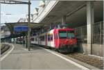 At the Lausanne station on the plattform 70 is arrived the SBB RBDe 560 384 Domino comming from Kerzers . 
31.08.2024