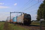 LTE 193 299 'LOCMASTA'  hauls a container train through Hulten on 21 August 2025.