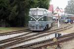 ÖSEK 2050.04 quits the loco shed at Benesov u Prahy on 10 September 2022 -the STEAM53 railway bonanza with more than ten museum trains, organised by Steam Story Agency, has kicked off into high