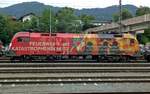 On 18 September 2019, ÖBB 1016 048 stands in Kufstein.