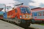 On 19 May 2010 ÖBB 1116 250 speeds through Villach Hbf.