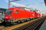 ÖBB 1116 042 stands with a regional expres train in Breclav on 2 June 2015.