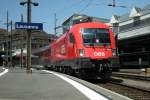 BB 1116 204-7 with Rail Jet test train in Lausanne. 
02.07.2008