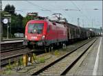 1116 005-8 is heading a goods train at Passau on September 17th, 2010.