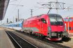 ÖBB 1216 231 pushes a Railjet out of Leoben on 1 June 2015.