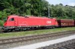 ÖBB 1216 142 stands at Leoben on 1 June 2015.