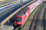 ÖBB 1216 013 enters Kufstein on 25 May 2012 with an EC to Munich.