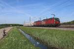ÖBB/RCC Group 1293 186 hauls a coal train through Valburg on the Betuweroute near Valburg on 30 April 2025.