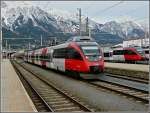 4024 090-5 is leaving the main station of Innsbruck on December 22nd, 2009.