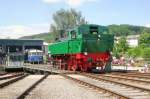 Lok 4 of the former local mining company gets of the turntable at the EM Ampflwang on 28 May 2012.