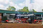 Ex=KPEV 638.1301 lets off steam at the Lokpark Ampflwang on 30 May 2012.
