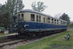 On 21 May 2023 ex-BBÖ 5042.14 stands in the Heizhaus Strasshof park during the Diesel Days.