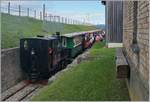 The steamer 200-90 Liesl is arrived at the Lustenau Rhein Schauen Station.