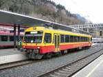 Montafonerbahn ET 10.109 makes the local service from Feldkirch to Buchs.