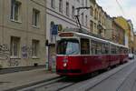Tram no 4035 at the stop “Stollgasse” in the direction “Westbahnhof” of Vienna.