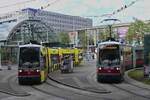 Tram 80 and Tram 113 are standing in the turning loop north of the Wien Westbahnhof stop.
