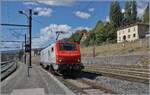 The akiem PRIMA E 37 519 arrives at Bellegarde station as a locomotive. The locomotive will likely pick up a mineral water train in Thonon or Evian. A look at the overhead line reveals that it is very simply constructed on the sidings, with only one  ...