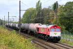 The BLS Cargo Nord 266 103 (DE6308) with a tank train out of the port of Antwerp. EMD JT42CWR (class 66) build in 2007 with construction N�20058725-010. Line 27A at Antwerp Airport. 02-09-2026