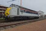 Frog's  perspective on NMBS 5512 at Maldegem on 6 May 2023. A batch of six Class 55 were reserved fot emergency haulage duties on the Belgian High Speed Lines to salvage a stranded TGV, Thalys or Eurostar. The batch received TVM (the Belgian HSL signalling device) and the most recent livery. Train World at Schaerbeek delpoyed 5512 after the SNCB decommissioned all TVM Class 55 begin 2023 and the 5512 is used for museum stock haulage -and as  part of an exhibition as seen on 6 May 2023 at the SCM's head quarters at Maldegem.