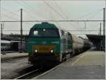 HLD 5702 is running with a goods train through rhe station Gent Sint Pieters on July 10th, 2010.