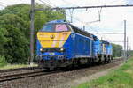 The Infrabel 6296 towing the 7804 and the7823 to the port of Antwerp. BN Brugge HLD 62 build in 1966 with construction N� 212 196.  NMBS Class 62: between 1961 and 1966 136 of these diesel locomotives were build by BN Brugge. Numbers: 6201 to 6333 an ...