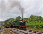 . A steam train is leaving the station Dorinne-Durnal on the heritage railway track Le Chemin de Fer du Bocq on August 17th, 2013.