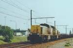 NMBS 7848 hauls a rake of empties through Antwerpen-Luchtbal on 10 June 2006.