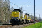 Lineas HLR 77-78 n° 7782 and 7777 Siemens-Vossloh with a short empty freight train to the Antwerp Harbor.
03-04-2025