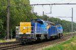The TUC RAIL/Infrabel 7792 together with the 6250 and 7791.  NMBS Class 77: between 1999 and 2005  170 of these diesel locomotives were build by Siemens-Vossloh. Numbers: 7701 to 7870.  Max speed: 100km/h. Power: 1150kW.  110 are in service at Lineas, 37 are in service at the NMBS, 23 are in service at Infrabel, BLS Cargo Nord have 3, Certus Rail have 3 in service. Siemens-Vossloh NMBS serie 77-78 build in 2003 with construction N� 1001218. Line 27A at Antwerp Airport. 30-07-2026