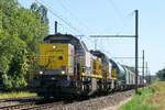 La doppia trazione delle Lineas 7719 e 7768 per questo pesante treno merci misto diretto al porto di Anversa. Siemens-Vossloh NMBS serie 77-78 costruita nel 2000 con numero di costruzione 1000936. NMBS Classe 77: tra il 1999 e il 2005 sono state costruite 170 di queste locomotive diesel da Siemens-Vossloh. Numeri: 7701 a 7870. Velocità massima: 100 km/h. Potenza: 1150 kW. 110 sono in servizio presso Lineas, 37 sono in servizio presso la NMBS, 23 sono in servizio presso Infrabel, BLS Cargo Nord ne ha 3, Certus Rail ne ha 3 in servizio. Linea 27A presso l'Aeroporto di Anversa. 13-08-2026